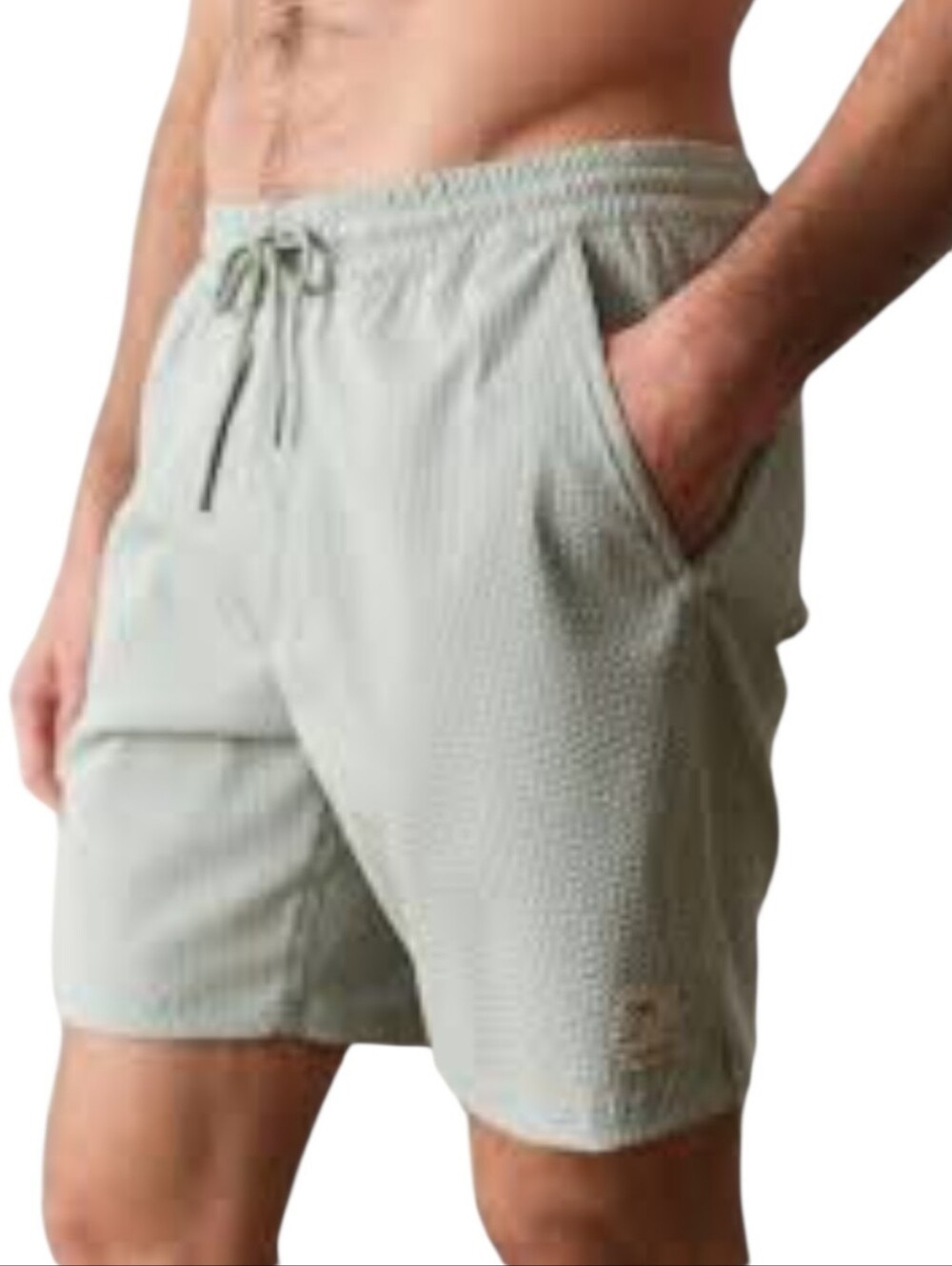 Marine Layer 6" Lined Sport Swim Shorts Iceberg Stripe Green White XL